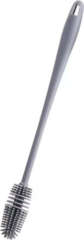 Beste Pirce ???? Merkloos Siliconen Flessenborstel - Om Lange En Smalle Flessen En Glazen Te Reinigen - Flessenreiniger - Babyfles Schoonmaakborstel - Flesvoedingsaccessoires - 32CM - Zwart/Grijs ????