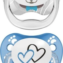 Promo ???? Dr. Brown's Dr Brown's Fopspeen - Animal Faces - Fase 2 - Blauw - 2-pack ????