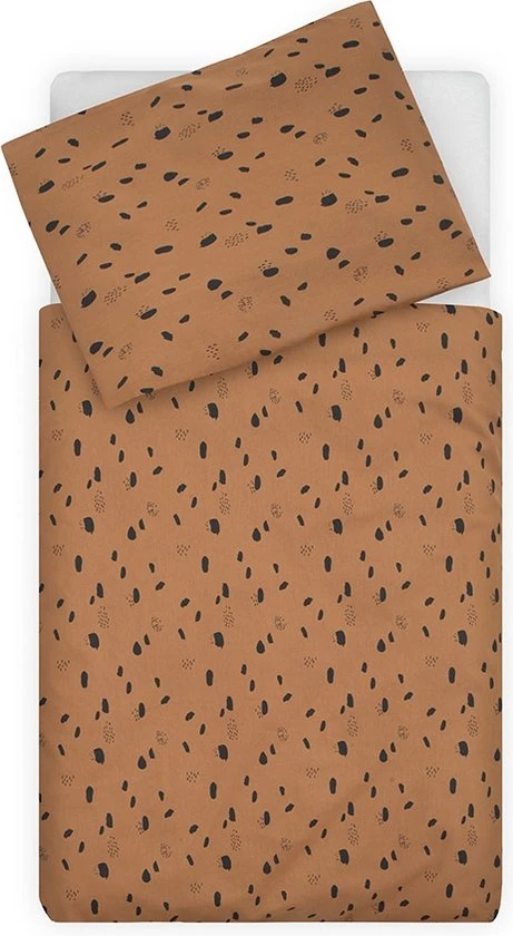 Beste deal ???? Jollein Baby Dekbedovertrek Met Sloop Spot 100x135/140cm - Caramel ????
