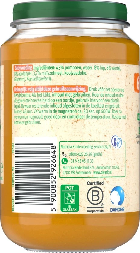 Beste Verkoop ???? Olvarit Babymaaltijd 6+ Maanden - Pompoen Kip Aardappel - 6 X 200g ???? - Afbeelding 8