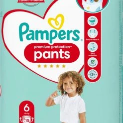Flash-uitverkoop ???? Pampers Broek Premium Protection Maat 6 Extra Groot, 15+ Kg, Enkele Verpakking, 15 Stuks ????