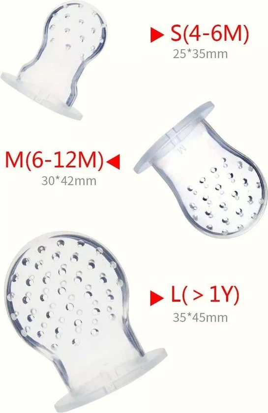 Goedkoopste ???? Jinius - Baby Fruitspeen En Bijtring + 3 Maten Spenen S, M & L - Blauw - Fruitzuiger - Fruitspeen Baby - Fruit Fopspeen - Siliconen - BPA Free ???? - Afbeelding 3