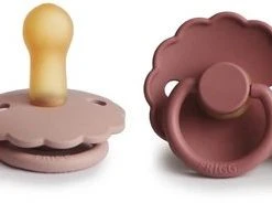 Begroting ???? BIBS FRIGG Fopspeen Daisy Natuurrubber - Maat 1 (0 - 6 Maanden) - Blush En Powder Blush - Set Van 2 ????