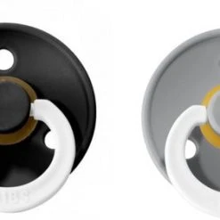 Goedkoop ✨ BIBS Speentjes Glow In The Dark Black En Cloud - Set Van 2 - Maat 6-18 Maanden ❤️