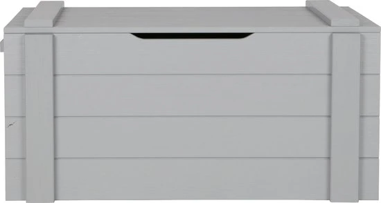 Goedkoop ???? WOOOD Dennis Speelgoedkist - Grenen Geborsteld - Betongrijs - 42x90x42 ????