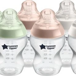 Uitgang ???? Tommee Tippee Closer To Nature- Zuigflessen - Anti-koelik Ventiel - 260 Ml- Pak Van 6 Stuks - Doorzichtig ????