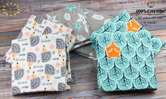 Begroting ???? Flanellen Luiers - 80 X 80cm - 6 Pack - Flanellen Doeken Van Flanel Katoen - Mint - Fensilo ✨ - Afbeelding 5