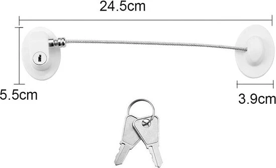 Korting ⌛ Famyo Deur - Raam Beveiliging Met Sterke 3M Tape & Reservesleutel - Wit Kast Lade Koelkast Slot - Baby Beveiliging -- Kinderslot Kinderbeveiliging - Raam Veiligheid ???? - Afbeelding 12
