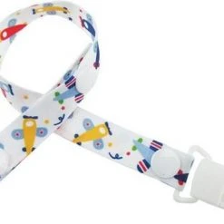 Kopen ✔️ Fopspeenkoord.nl Speenkoord Wit Met Gekleurde Vliegtuigjes | Happy Planes ✔️