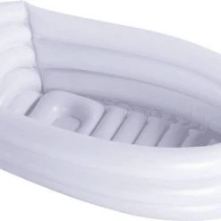 Aanbiedingen ???? Bambino© Opblaasbaar Babybad - Lichtgrijs - 78 X 52 X 30 Cm | Ideaal Voor Op Reis | 0-12 Maanden ????