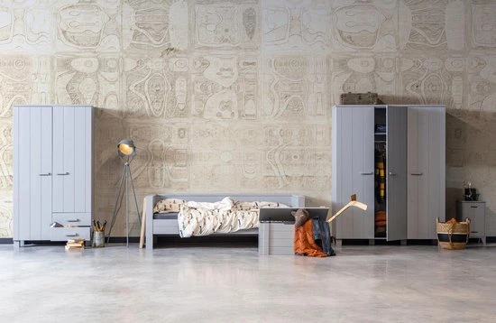 Goedkoop ???? WOOOD Dennis Speelgoedkist - Grenen Geborsteld - Betongrijs - 42x90x42 ???? - Afbeelding 5