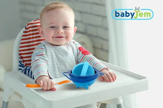 Nieuw ???? Baby Jem Eetbakje 360 Graden - Baby Kommetje - Baby Kom - Anti Knoei Bakje - Blauw ⭐ - Afbeelding 7