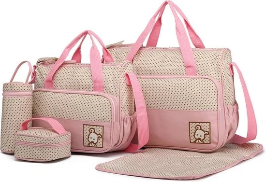 Coupon ???? Miss Lulu Luiertas - 5-delige Verzorgingstas Set - Roze (9026 PK) ????