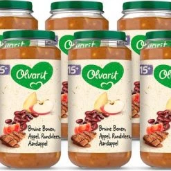 Promo ???? Olvarit Babymaaltijd 15+ Maanden - Bruine Bonen Appel Rundvlees Aardappel - 6 X 250g ????