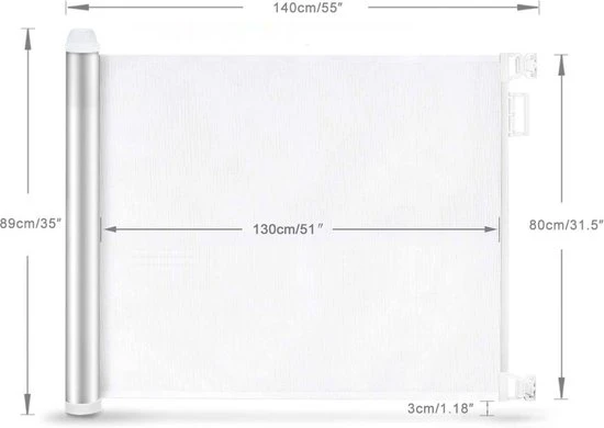 Coupon ✔️ Rudolphy - Oprolbaar Traphekje - Veiligheidshekje - Luxe Aluminium - Wit ???? - Afbeelding 4