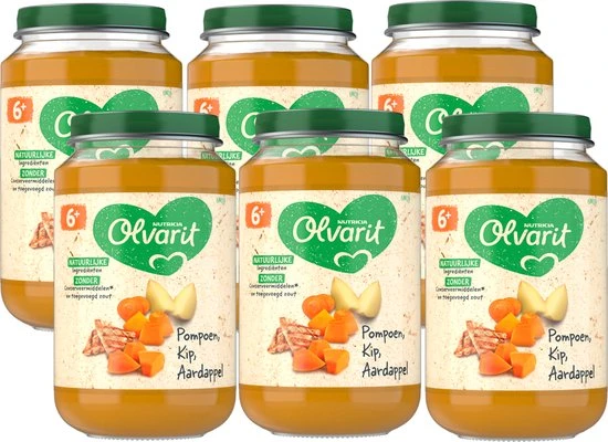 Beste Verkoop ???? Olvarit Babymaaltijd 6+ Maanden - Pompoen Kip Aardappel - 6 X 200g ???? - Afbeelding 11