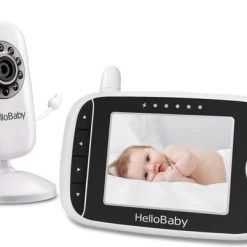 Uitgang ???? HelloBaby HB32 Babyfoon Met Camera - Groot LCD Display - Nachtzicht - Terugspreekfunctie - Temperatuurcontrole - Slaapliedjes - Zoomfunctie ❤️
