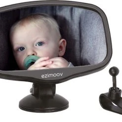 Korting ???? EZIMOOV EZI MIRROR MINI - Auto Spiegel Baby - Met Klem En Zuignap - Klein Formaat - Bevestig Op Ruit Of Aan Zonneklep ????