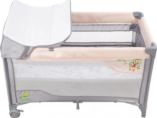 Korting ???? Moby-System Moby System Campingbedje - Reisbedje Baby - Met Matras Commode Bodemverhoger En Klamboe - Inklapbare Box ???? - Afbeelding 12