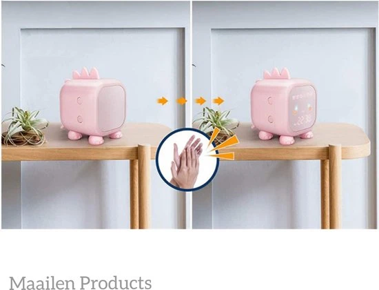 Hete verkoop ???? Merkloos Dino Slaaptrainer - Kinderwekker - Dino - Nachtlampje - Inclusief Handleiding - USB-oplaadbaar - Draadloos - Roze ???? - Afbeelding 2