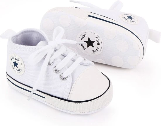 Nieuw ???? WUNO Baby Schoenen - Pasgeboren Babyschoenen - Meisjes/jongens - Eerste Baby Schoentjes 6-12 Maanden - Zachte Zool Antislip - Baby Slofjes 12cm ???? - Afbeelding 2