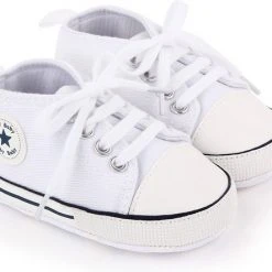 Nieuw ???? WUNO Baby Schoenen - Pasgeboren Babyschoenen - Meisjes/jongens - Eerste Baby Schoentjes 6-12 Maanden - Zachte Zool Antislip - Baby Slofjes 12cm ????