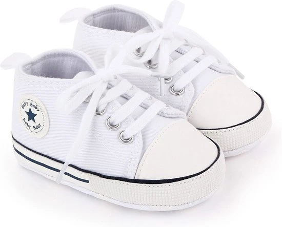 Nieuw ???? WUNO Baby Schoenen - Pasgeboren Babyschoenen - Meisjes/jongens - Eerste Baby Schoentjes 6-12 Maanden - Zachte Zool Antislip - Baby Slofjes 12cm ????