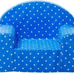 Kopen ???? Gepetto Kinderfauteuil Relax Stoel Voor Kinderen - Blauw Met Witte Stippen ????