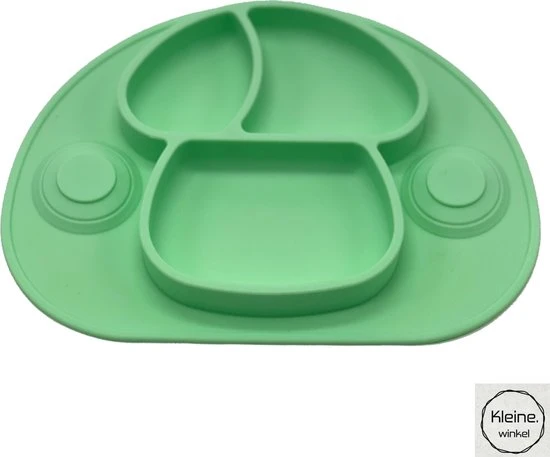 Aanbiedingen ???? Merkloos Placemat Voor Kinderen - Kinderservies - Baby Bordje - 2 Zuignappen - Siliconen Antislip - Groen ????