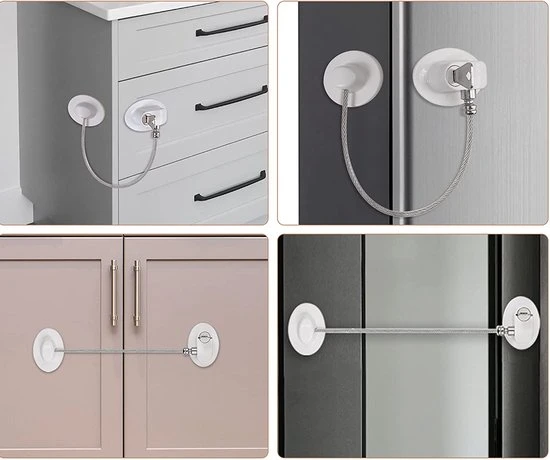 Korting ⌛ Famyo Deur - Raam Beveiliging Met Sterke 3M Tape & Reservesleutel - Wit Kast Lade Koelkast Slot - Baby Beveiliging -- Kinderslot Kinderbeveiliging - Raam Veiligheid ???? - Afbeelding 13