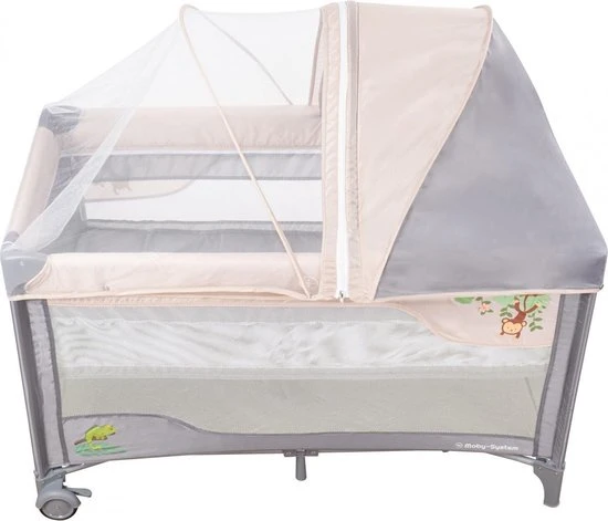 Korting ???? Moby-System Moby System Campingbedje - Reisbedje Baby - Met Matras Commode Bodemverhoger En Klamboe - Inklapbare Box ???? - Afbeelding 9