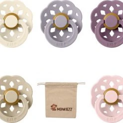 Coupon ???? BIBS/Monkiezz Bibs Boheme Fopspenen| Maat 2 6-18 Maanden| Mauve, Fossil Grey, Vanilla, Blossom, Ivory + Monkiezz Speenzakje ✨