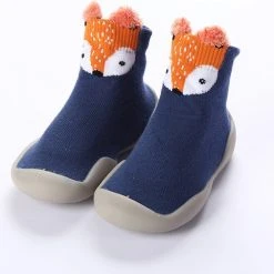 Flash-uitverkoop ❤️ Baby-slofje.nl Anti-Slip Babyschoentjes - Soksloffen - Eerste Loopschoentjes Van Baby-Slofje - Blauw Vos Maat 22/23 ????