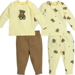 Goedkoopste ???? Meyco Teddy Bear Baby Pyjama - 2-pack - Soft Yellow - 74/80 ????