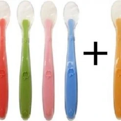Flash-uitverkoop ⭐ Merkloos Siliconen Baby Lepels Met Soft Tip (5 Stuks) - Eetlepel - Lepel - Lepeltjes - Babybestek - Babylepel - Kinderlepel - Kinderbestek - 100% BPA Vrij ❤️