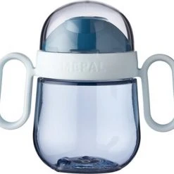 Hete verkoop ???? Mepal Mio Antilekbeker 200 Ml Gegarandeerd Lekvrij Deep Blue Kan Tegen Een Stootje Drinkbeker Voor Kinderen Oefenbeker ????