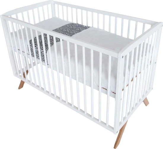Gloednieuw ✔️ Prénatal Ledikant Met Schuine Poten - Wit Babybed - Babykamer Accessoires - 60x120cm ???? - Afbeelding 2