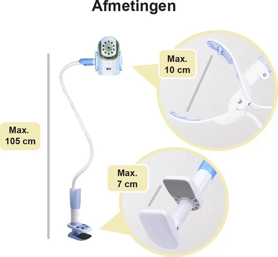 Korting ???? Lynnz® Babyfoon Houder Universeel - Inclusief Slabbetje - Houder Babyfoon Met Camera - Baby Foon - Standaard - Babyfoonhouder - Camera Statief - Verstelbaar ???? - Afbeelding 9