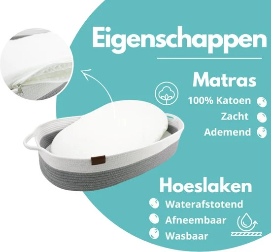 Korting ⭐ ADSafety - Luxe Verschoonmand - Incl. Matras En 2 Hoezen - Aankleedkussen - Mozes Mand - Babykamer - Commode - Babyshower - Grijs ???? - Afbeelding 6