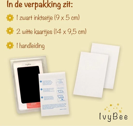 Coupon ???? IvyBee Baby Voetafdruk En Handafdruk Zwart Inktafdruk - Kraamcadeau Babyshower Moederdag - 1 Stuk ???? - Afbeelding 3