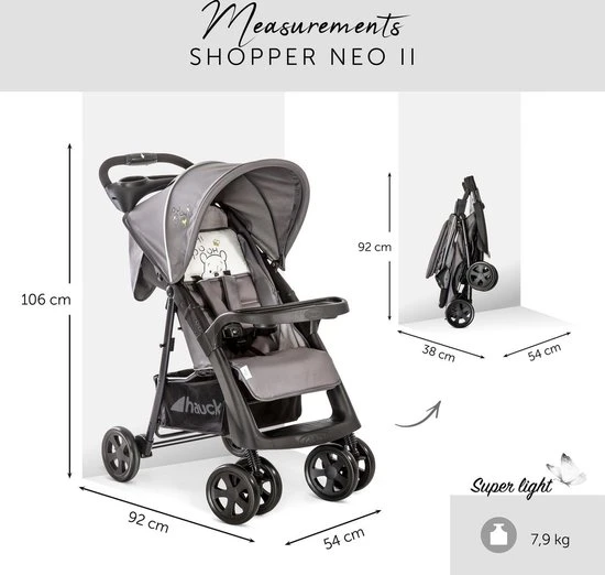 Nieuw ???? Hauck Shopper Neo II Buggy - Pooh Cuddles ???? - Afbeelding 14