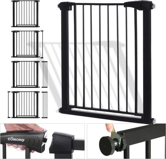 Goedkoop ???? Comomy Traphekje - Traphek Zonder Boren- 75-103cm Veiligheidshek - Veiligheidshekje - Voor Baby S, Kinderen, Peuters & Huisdieren - Zwart ???? - Afbeelding 8