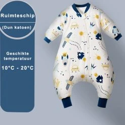 Goedkoopste ⭐ Merkloos Winter Baby Slaapzak Met Benen - Ruimteschip - Navy - 3.5 TOG - Baby Height 100-110cm - Lange Mouwen - Afneembare Mouw - Jumpsuit - Pajamas - Jongens - Kinderen - 2 Jaar - Gift - Cadeau ????
