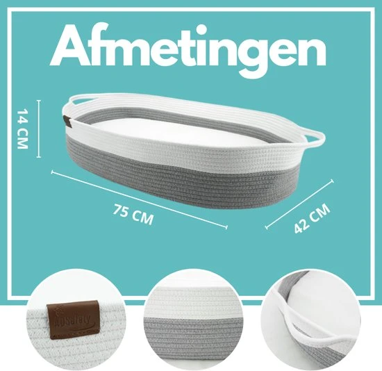 Korting ⭐ ADSafety - Luxe Verschoonmand - Incl. Matras En 2 Hoezen - Aankleedkussen - Mozes Mand - Babykamer - Commode - Babyshower - Grijs ???? - Afbeelding 4