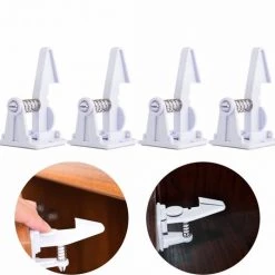 Beste deal ???? Merkloos 12 Kinderslot Baby Veiligheid Onzichtbare Kastbeveiliging Voor Laden En Kastdeuren Montage Zonder Boren En Schroeven (wit) ⌛