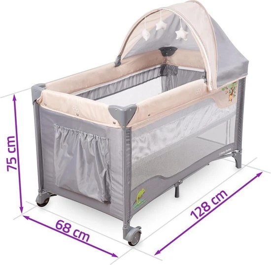 Korting ???? Moby-System Moby System Campingbedje - Reisbedje Baby - Met Matras Commode Bodemverhoger En Klamboe - Inklapbare Box ???? - Afbeelding 11