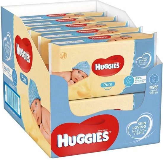 Hete verkoop ???? Huggies Billendoekjes Pure 99% Water - Voordeelverpakking 10x56 = 560 Doekjes ???? - Afbeelding 8