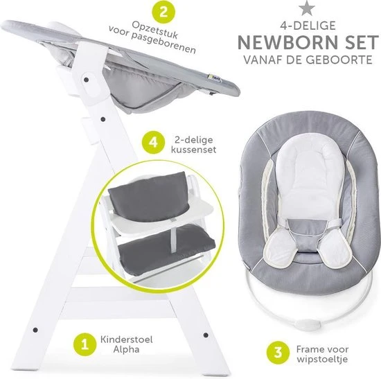 Coupon ❤️ Hauck Alpha Plus Kinderstoel - Newborn Set - Wit / Grijs ???? - Afbeelding 6