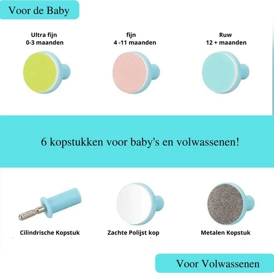 Gloednieuw ???? Allsa Baby Nagelvijl - Elektrische Nagelvijl - Ook Voor Volwassenen - LED Licht - Baby Cadeau - Roze ???? - Afbeelding 2