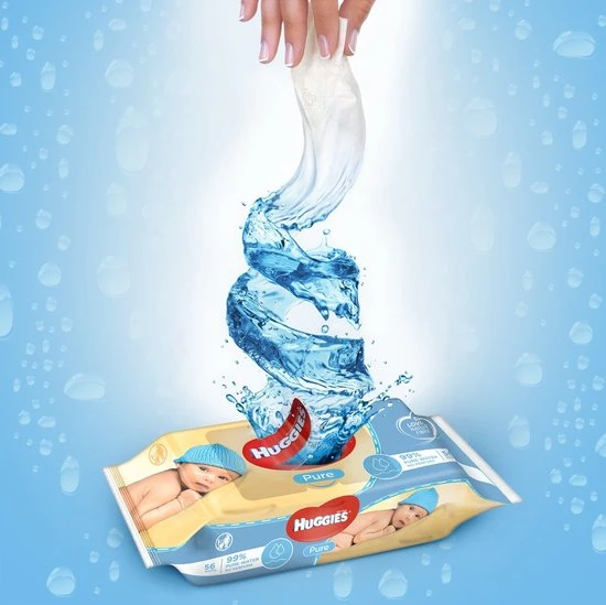 Hete verkoop ???? Huggies Billendoekjes Pure 99% Water - Voordeelverpakking 10x56 = 560 Doekjes ???? - Afbeelding 6